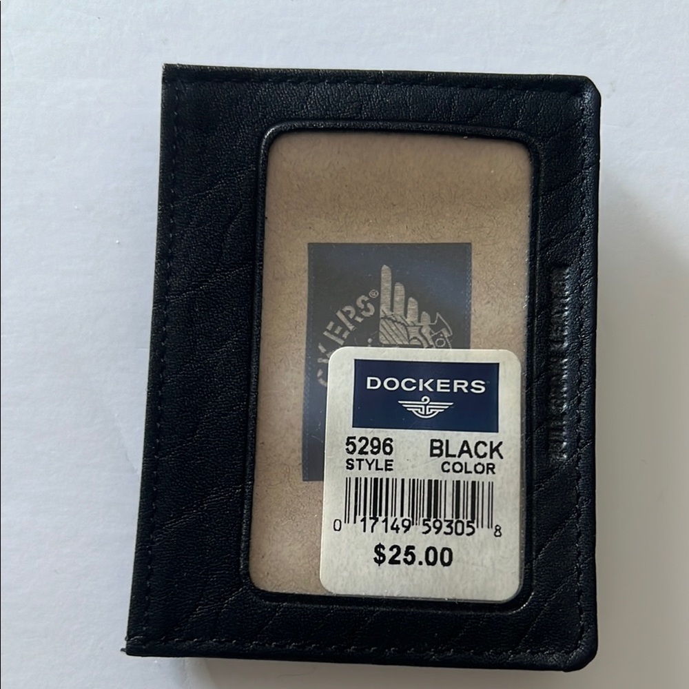 Dockers Black Leather Card Holder‎ Pocket Clip